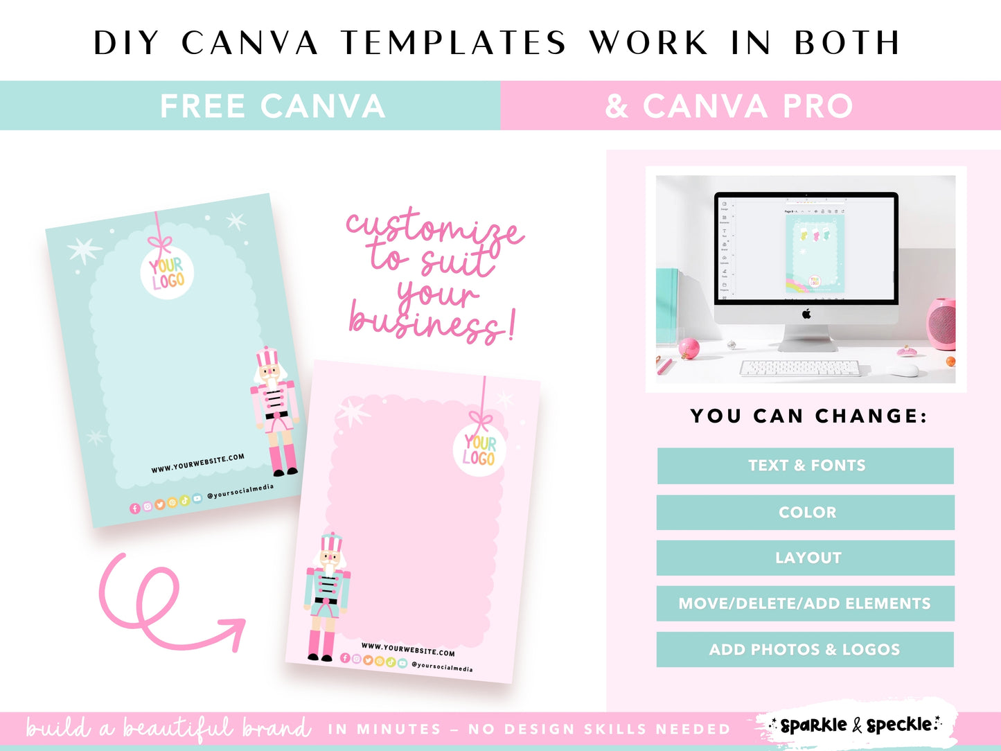 Pastel Christmas Product Display Cards