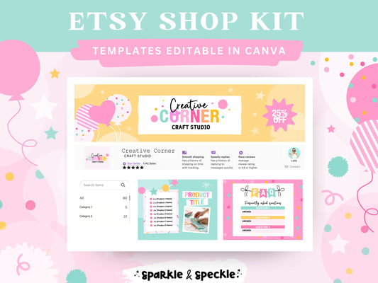 Colorful Party Etsy Shop Branding Kit