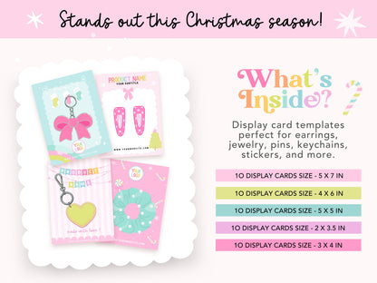 Pastel Christmas Product Display Cards
