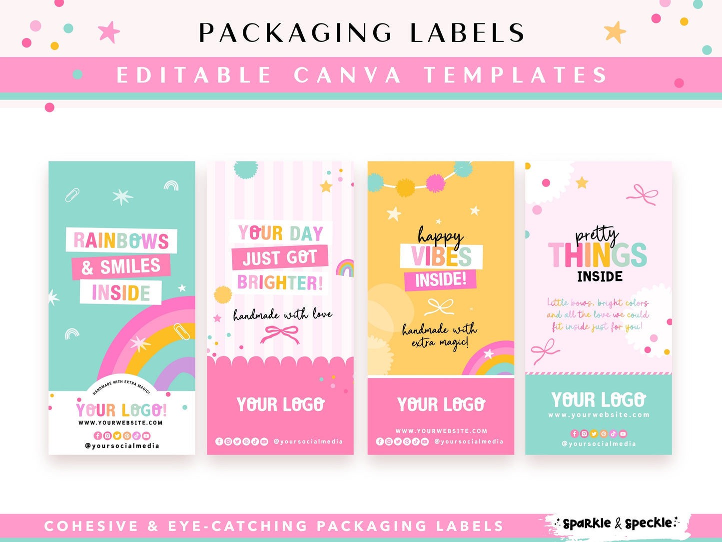 Rainbow Happy Mail Box Sticker Labels