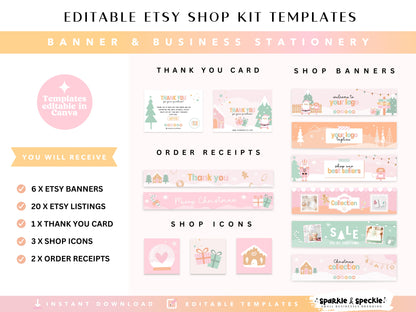 Christmas Etsy Shop Kit – Fun & Colorful Canva Templates