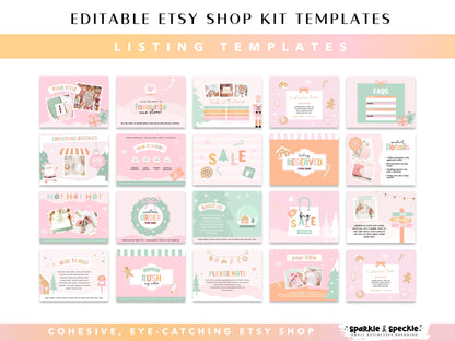 Christmas Etsy Shop Kit – Fun & Colorful Canva Templates