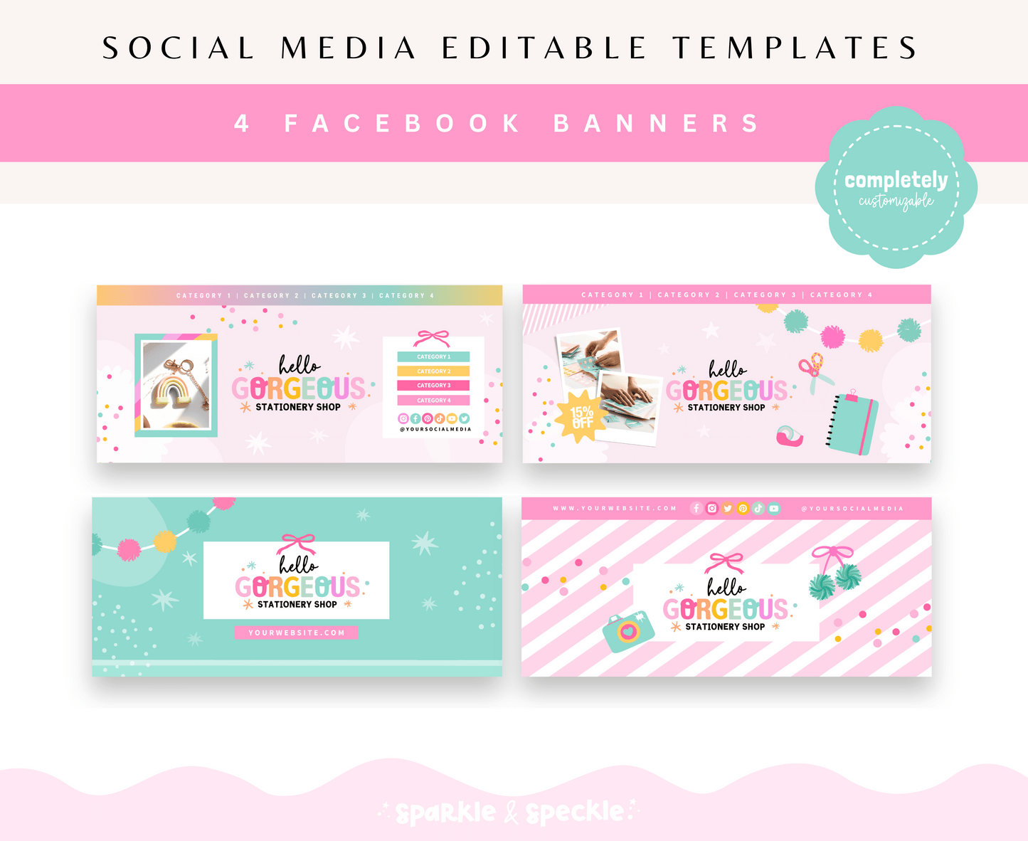 HELLO GORGEOUS SOCIAL MEDIA BANNERS