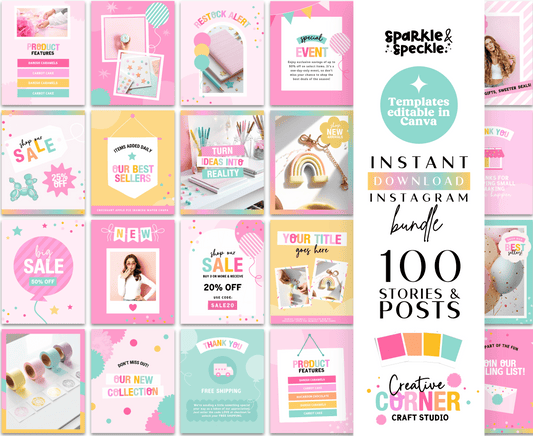 Colorful Party Instagram Bundle Templates