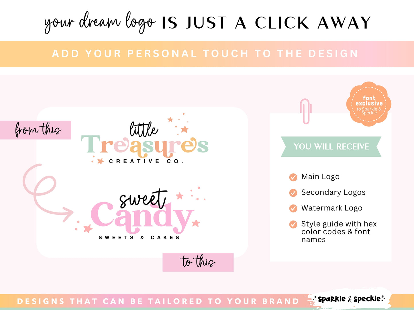 Pastel Rainbow Logo Template Canva