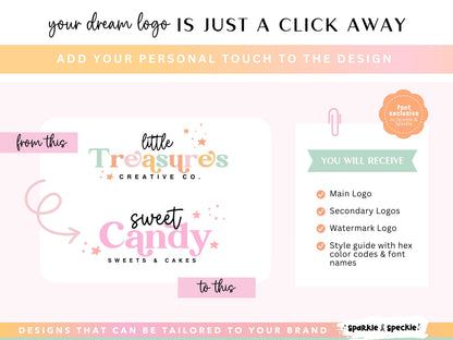 Pastel Rainbow Logo Template Canva