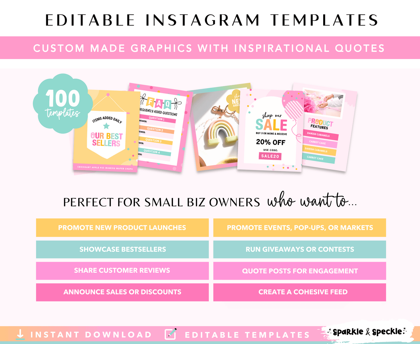 Colorful Party Shop Instagram Template Bundle