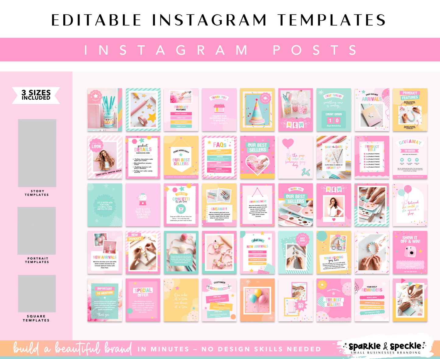 Colorful Party Shop Instagram Template Bundle