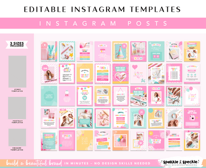 Colorful Party Shop Instagram Template Bundle