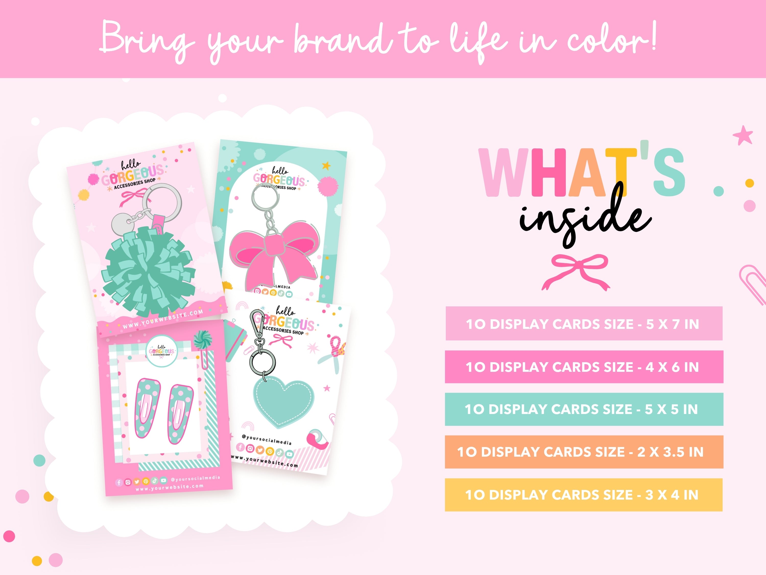 Rainbow Product Display Cards Templates