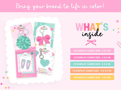 Rainbow Product Display Cards Templates