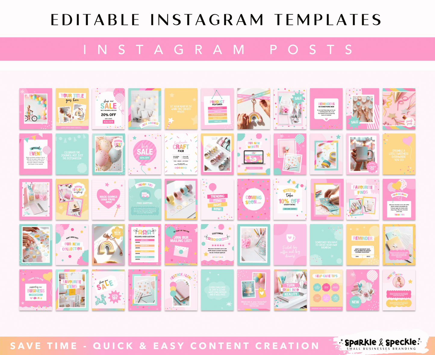 Colorful Party Shop Instagram Template Bundle