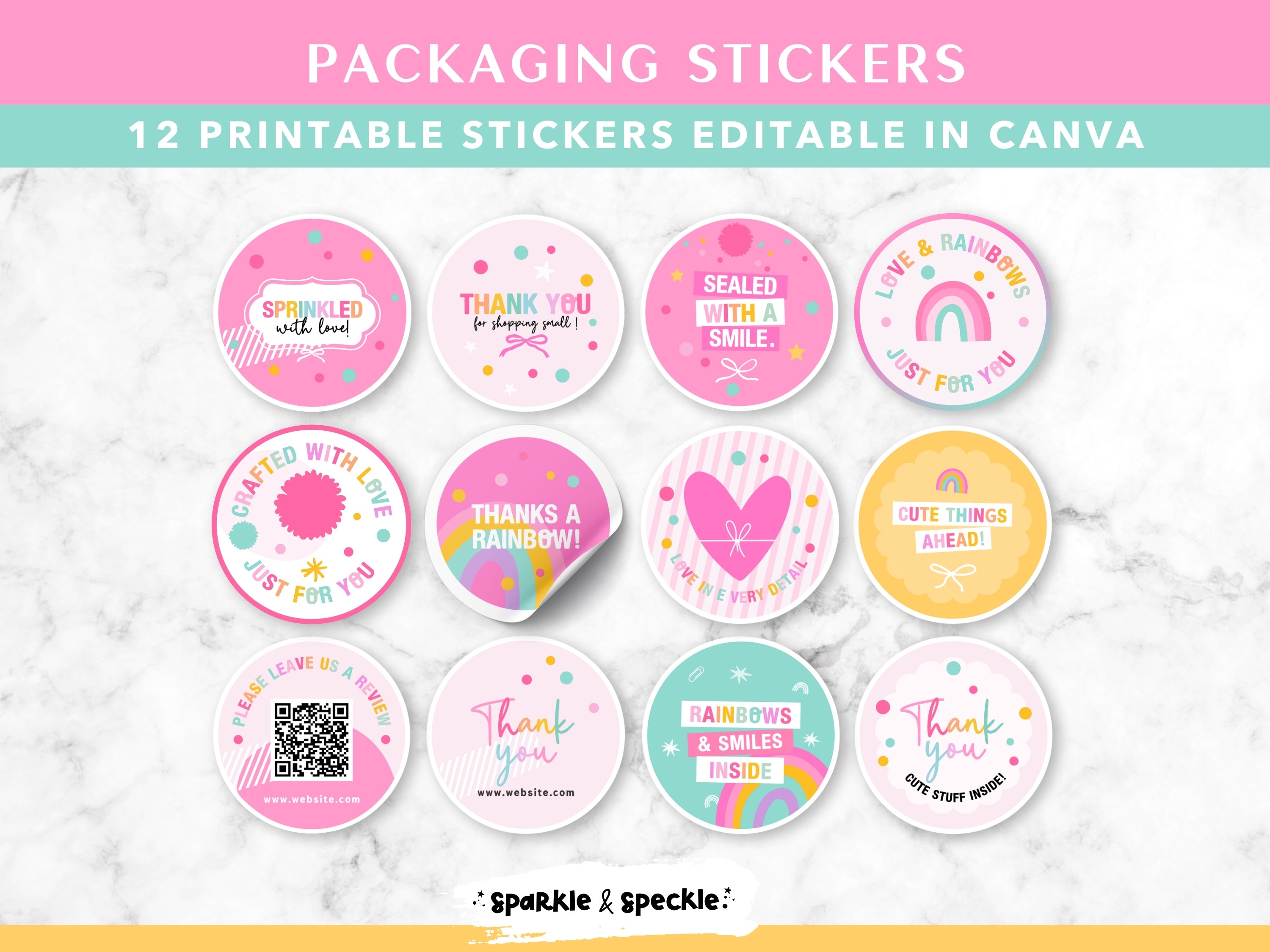 Printable Craft Shop Packaging Stickers