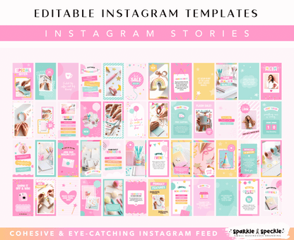 Colorful Party Shop Instagram Template Bundle