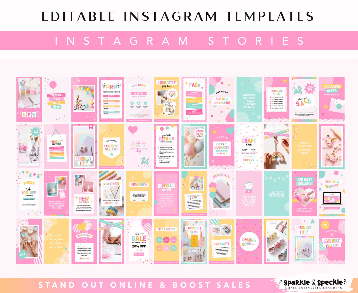 Colorful Party Shop Instagram Template Bundle