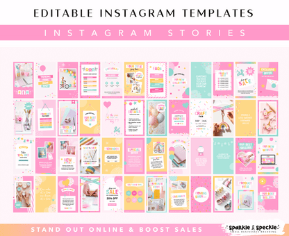 Colorful Party Shop Instagram Template Bundle