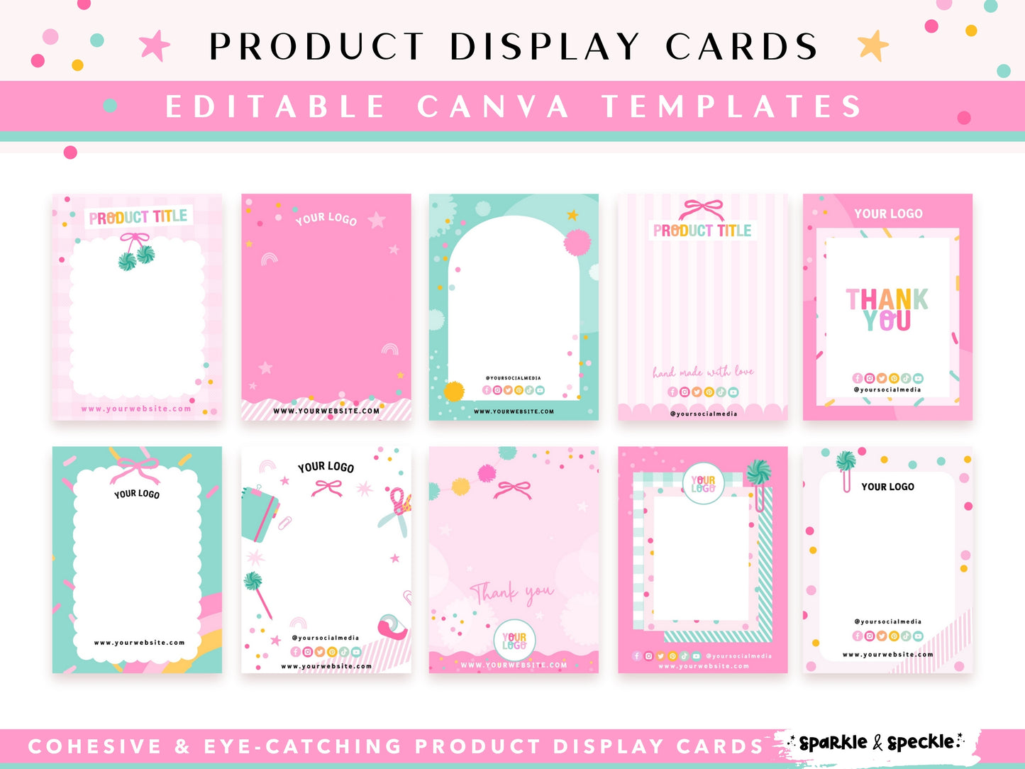 Rainbow Product Display Cards Templates
