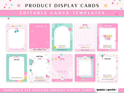 Rainbow Product Display Cards Templates