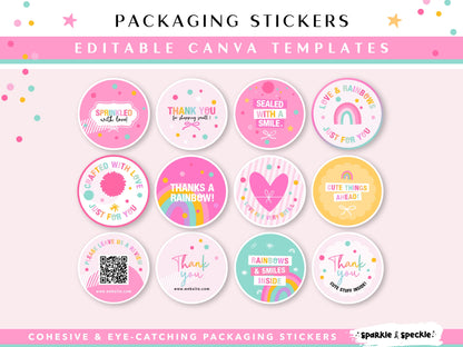 Printable Craft Shop Packaging Stickers