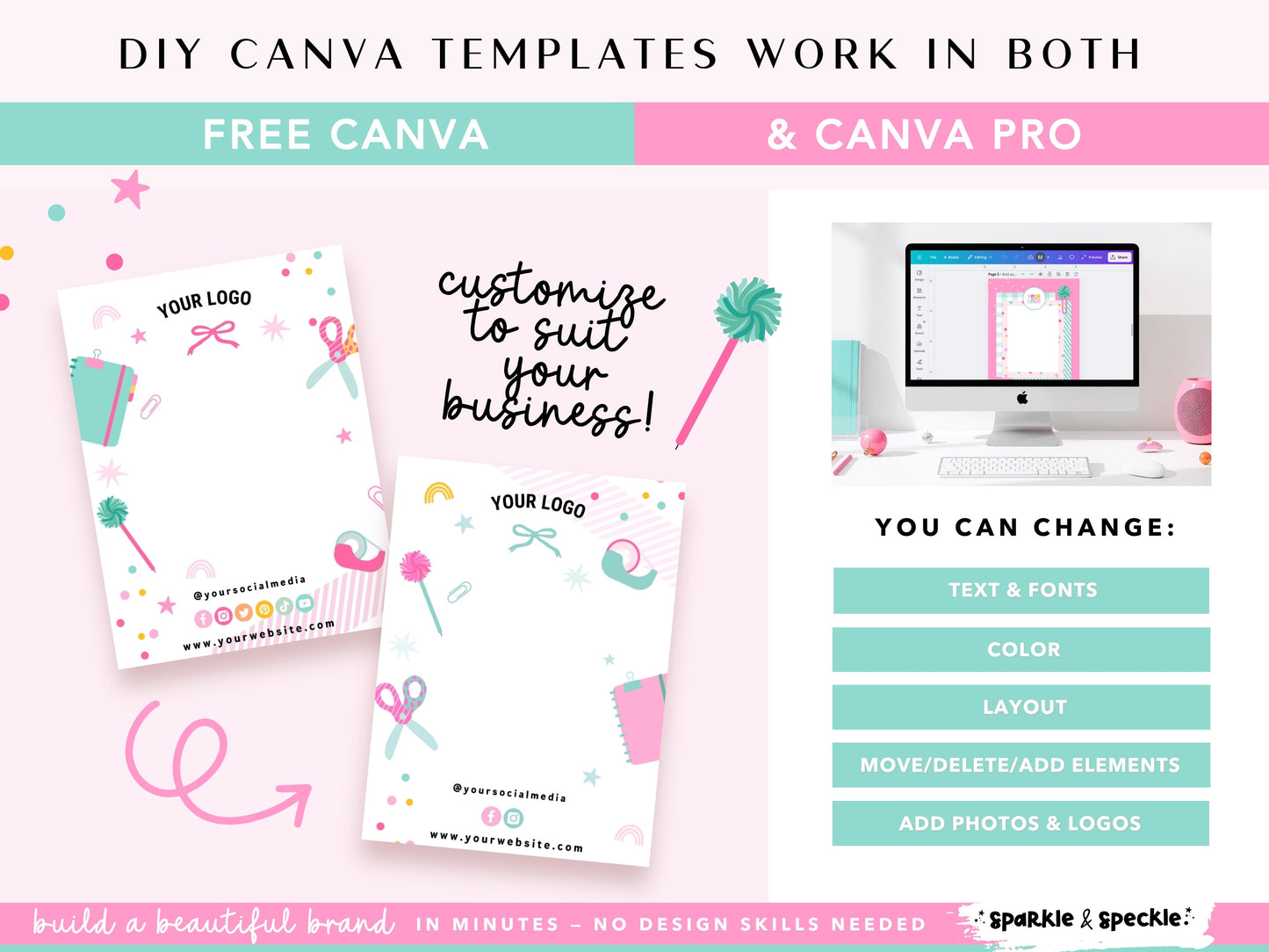 Rainbow Product Display Cards Templates