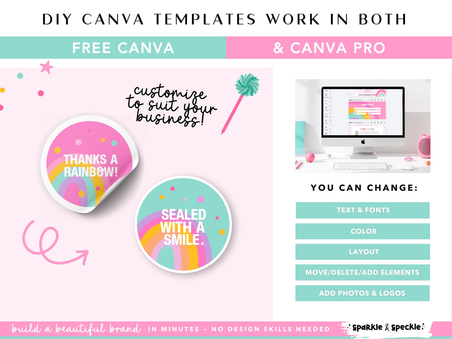 Printable Craft Shop Packaging Stickers