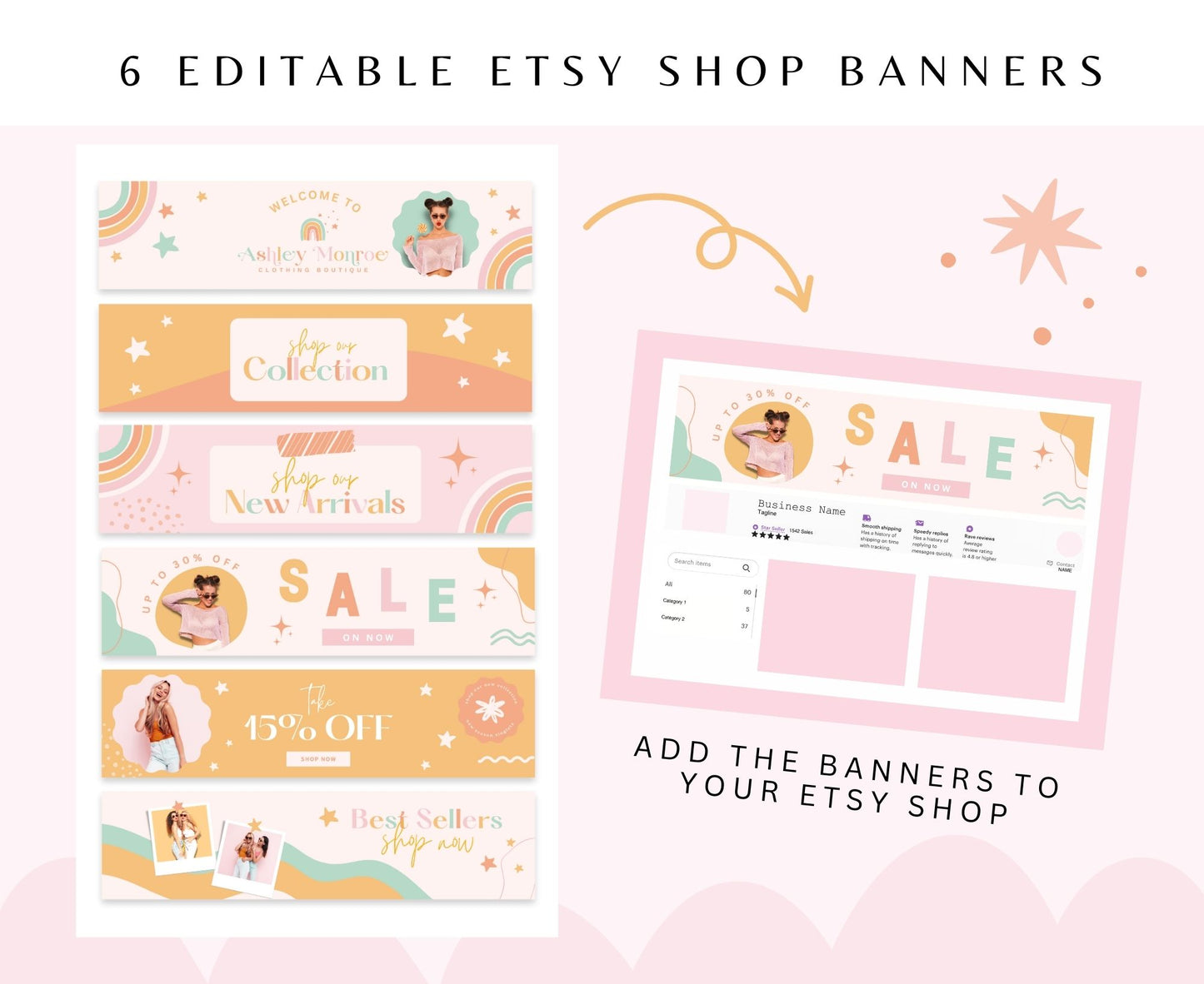 ASHLEY MONROE ETSY SHOP BANNERS