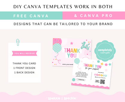 Party Colorful Thank You Card Template