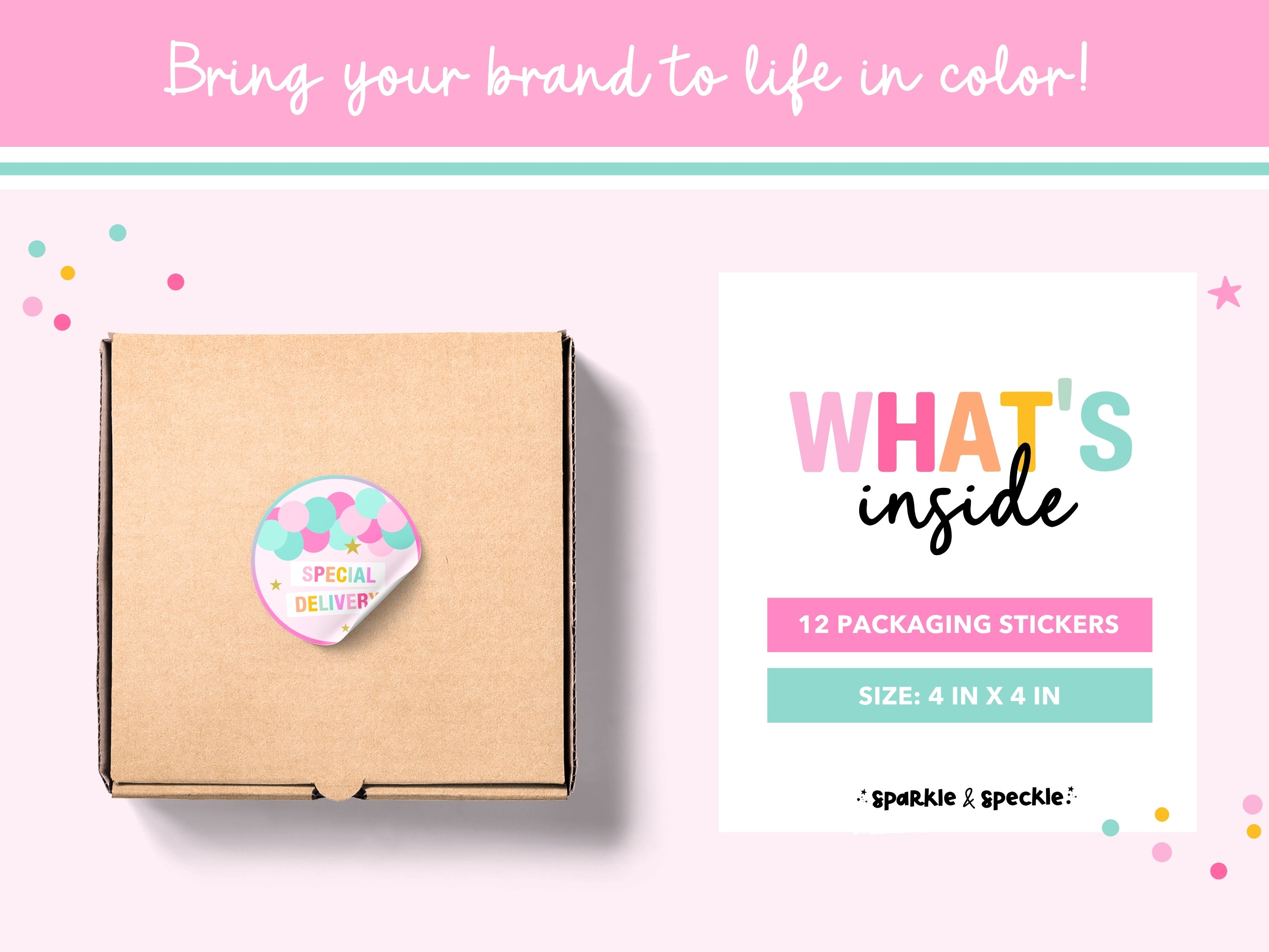 Editable Party Sticker Templates