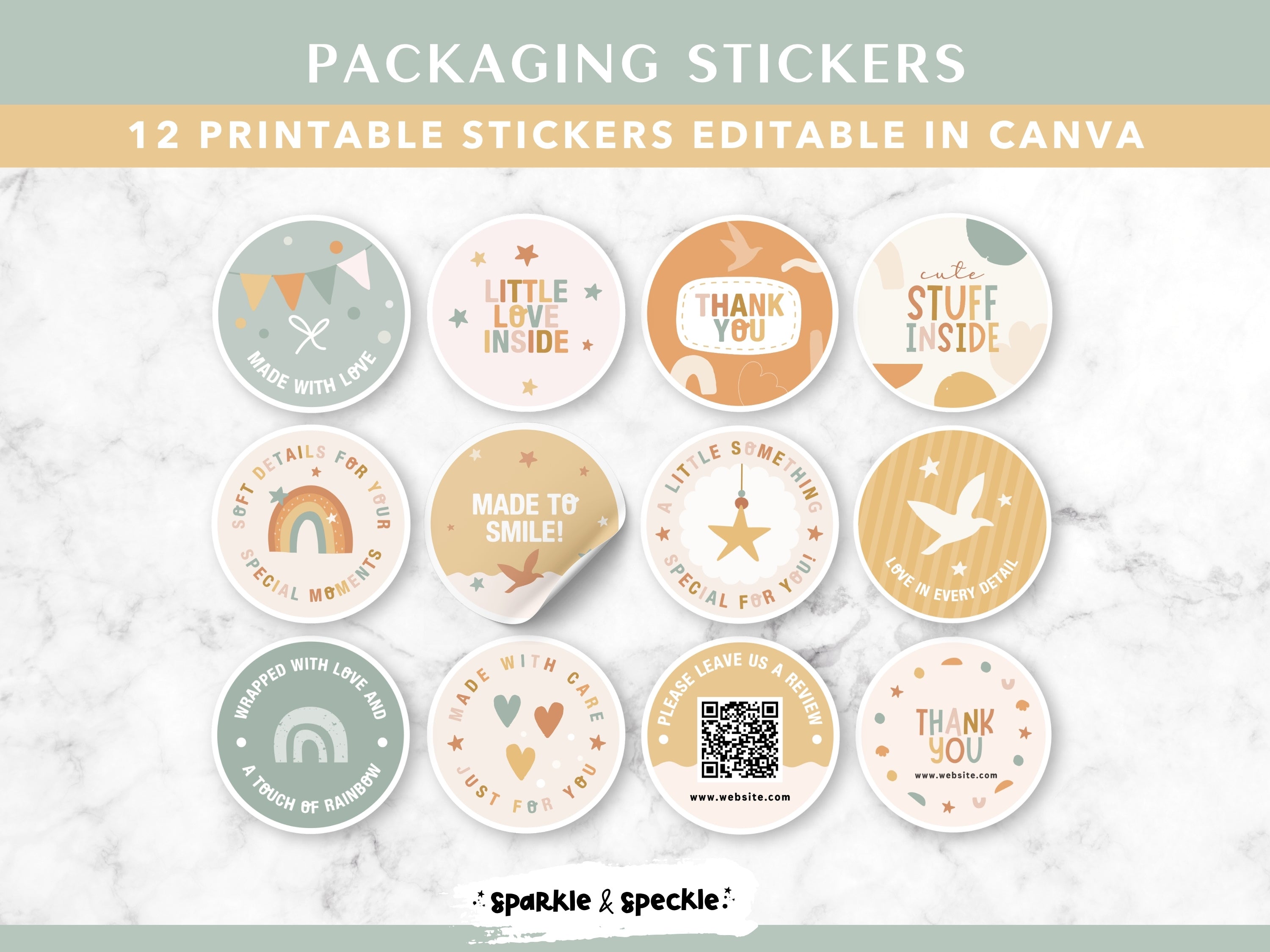 Editable Earthy Sticker Templates