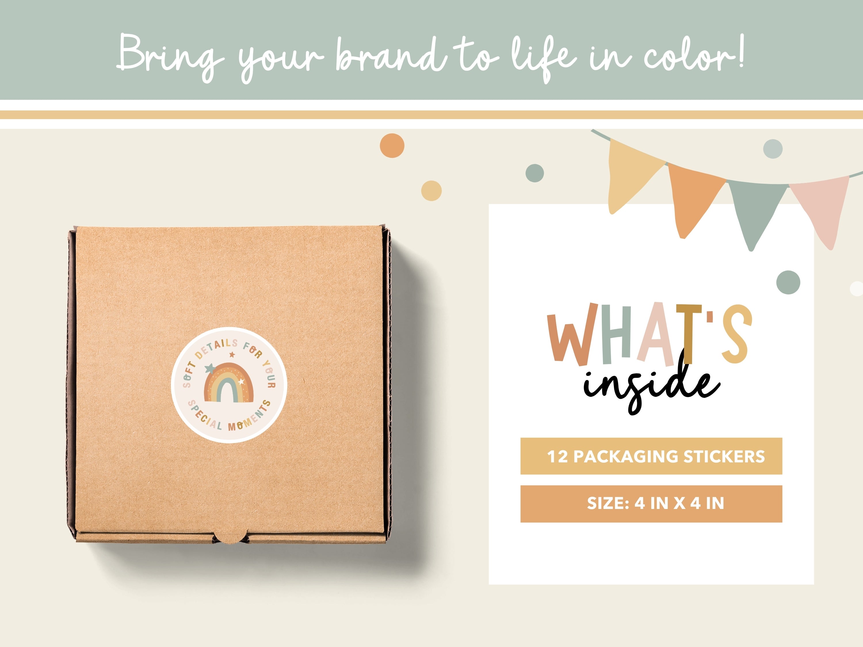 Editable Earthy Sticker Templates