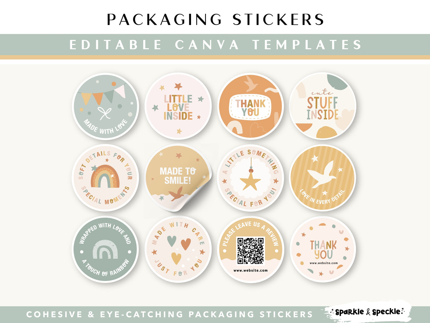 Editable Earthy Sticker Templates