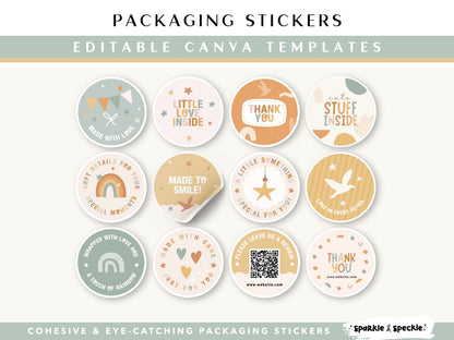 Editable Earthy Sticker Templates
