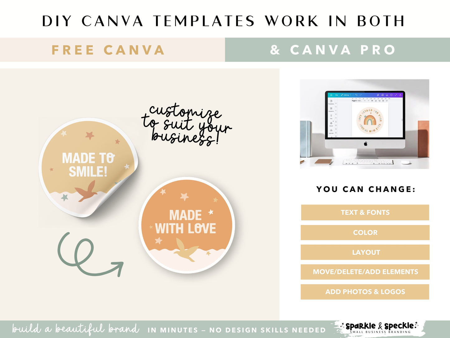 Editable Earthy Sticker Templates