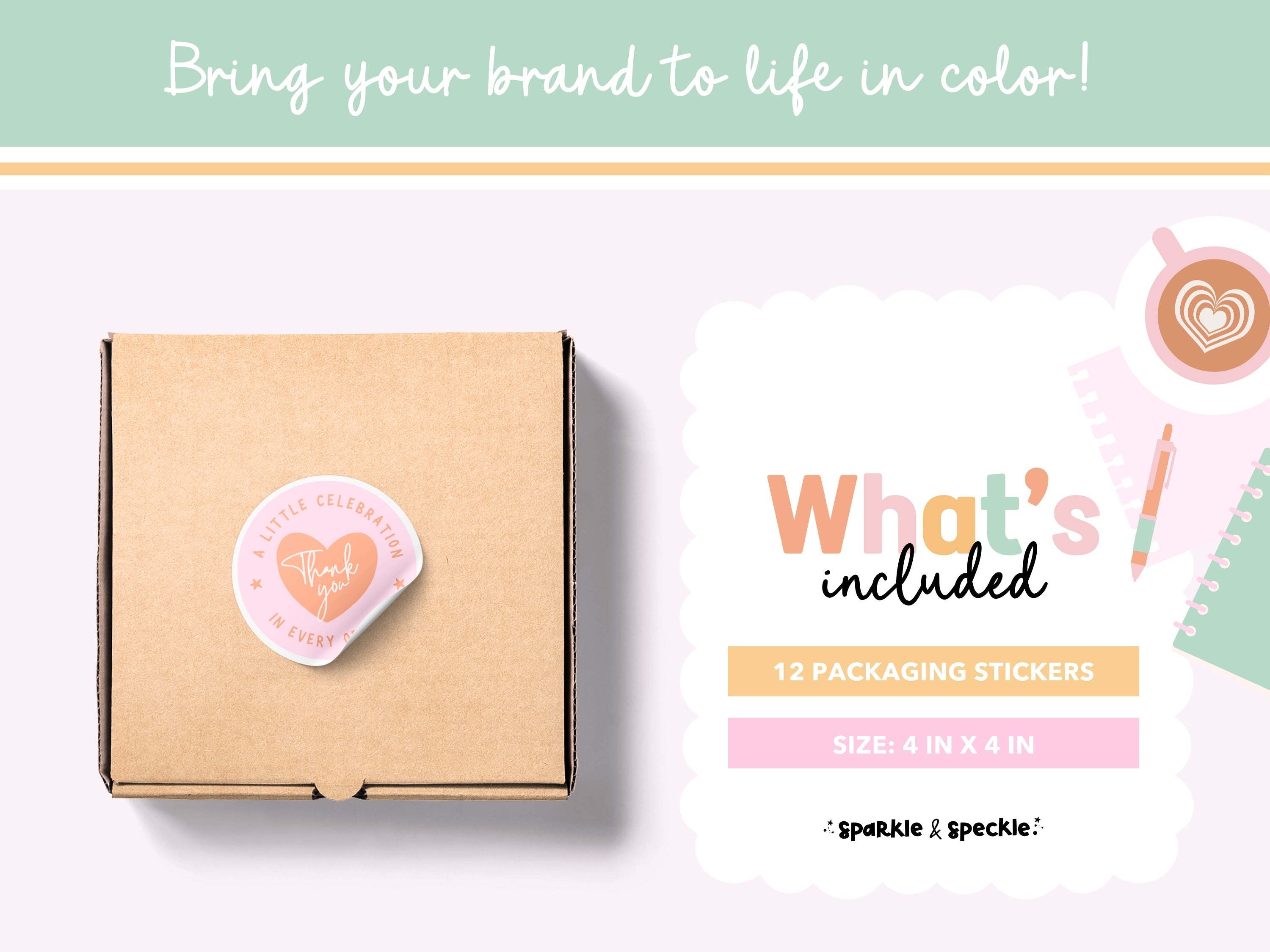 Rainbow Packaging Sticker Templates