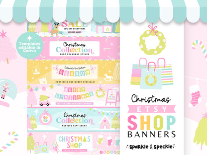 Pastel Christmas Etsy Shop Banner Templates