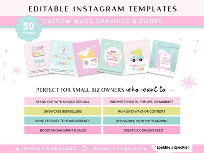 Pastel Christmas Instagram Templates
