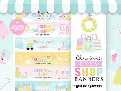 Pastel Christmas Etsy Shop Banner Templates