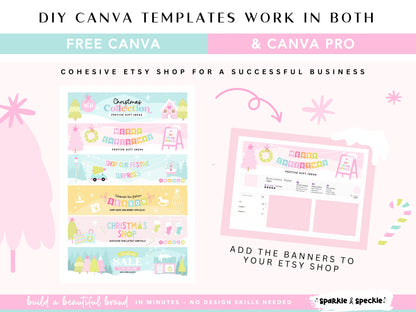 Pastel Christmas Etsy Shop Banner Templates