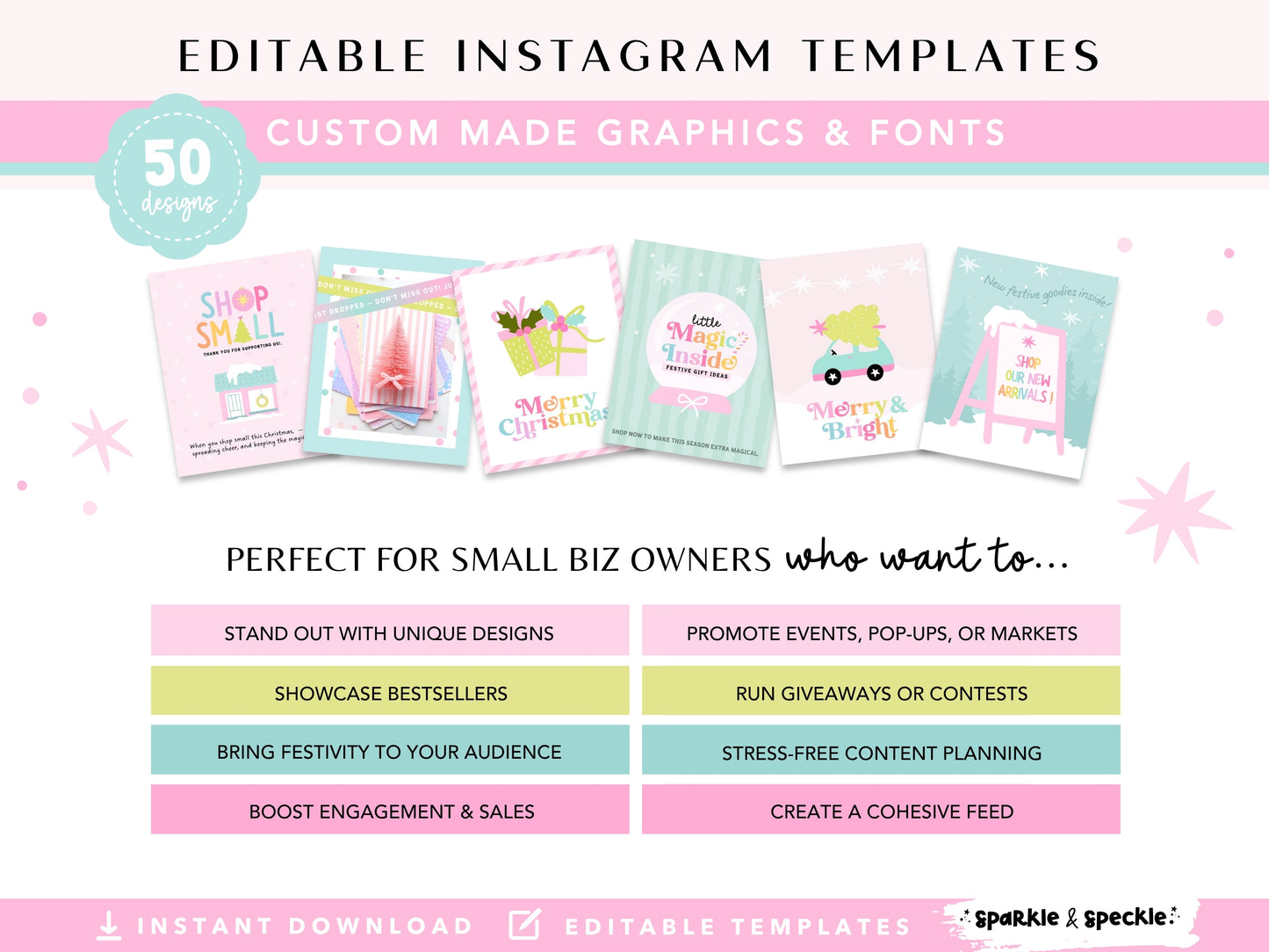 Pastel Christmas Instagram Templates