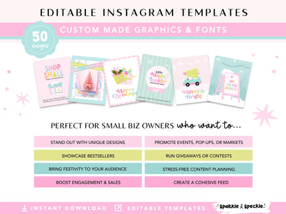 Pastel Christmas Instagram Templates