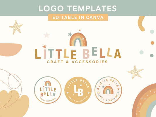 Kids Logo Template with Rainbow Detail