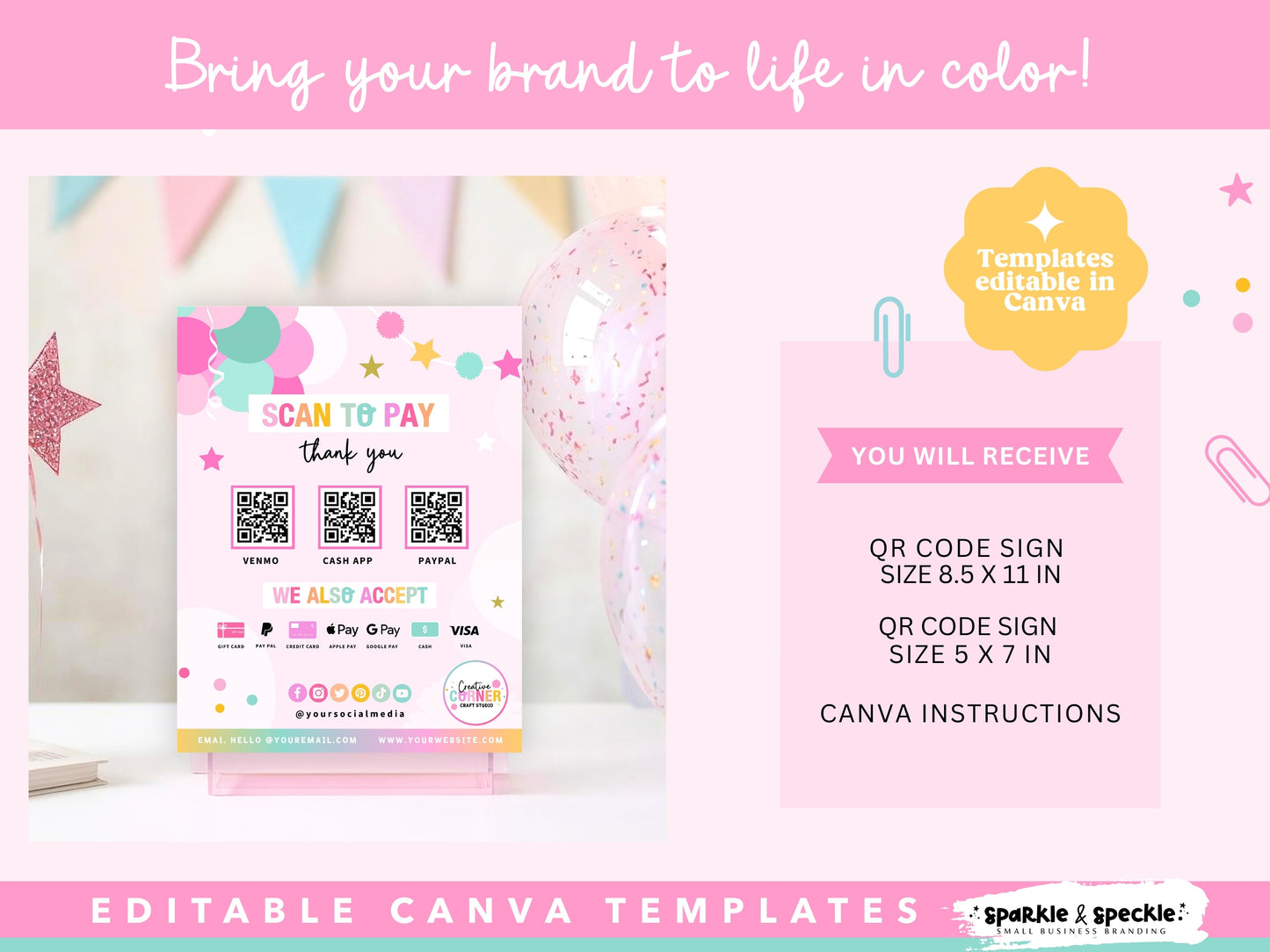 Party Theme Scan to Pay Sign