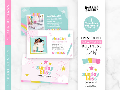 Blue Colorful Business Card Template