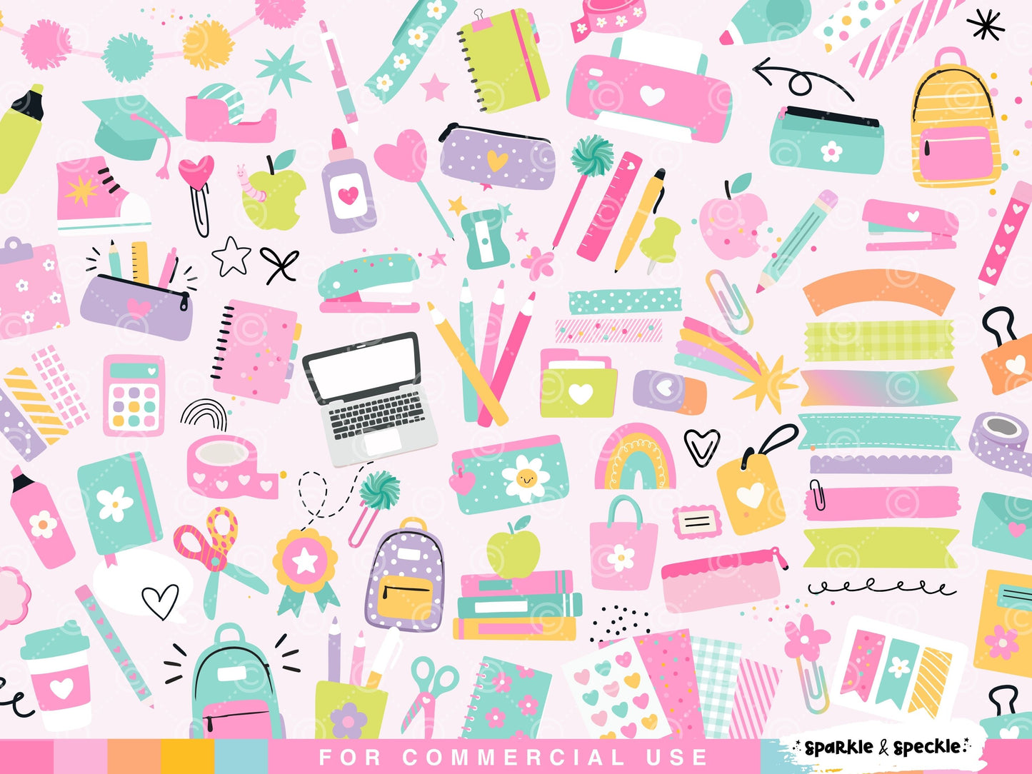 Back to School SVG Bundle | Cute School Supplies Clipart