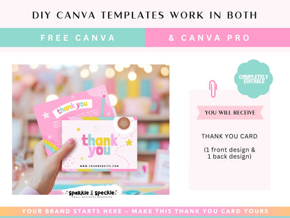 Pink Thank You Card Template