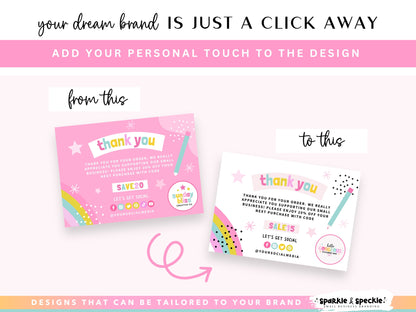 Pink Thank You Card Template
