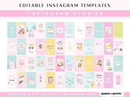 Pastel Christmas Instagram Templates