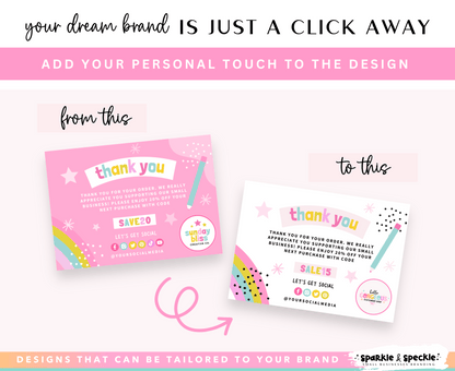 Sunday Bliss Pink Thank You Card Template