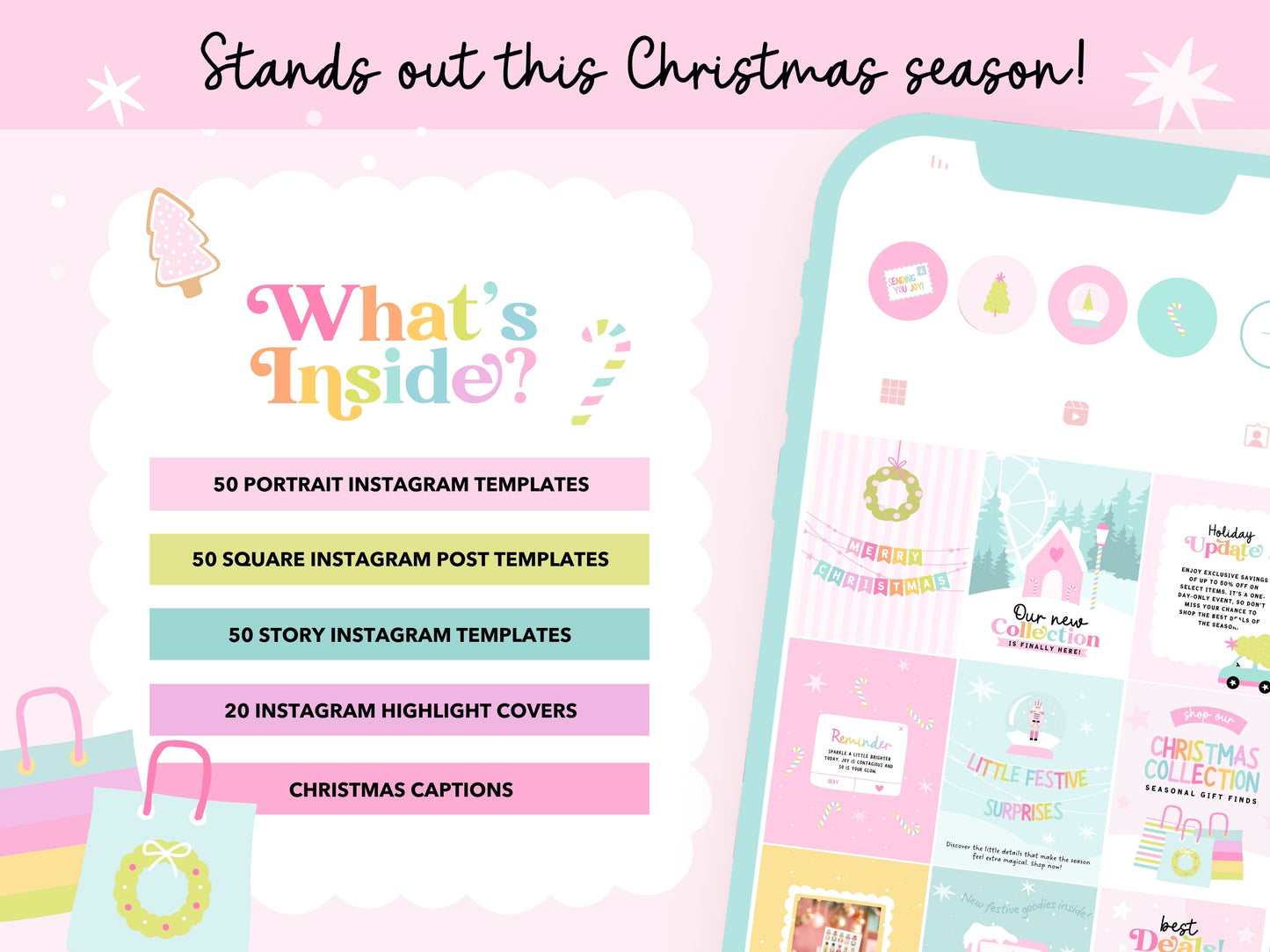 Pastel Christmas Instagram Templates