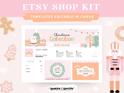 Christmas Etsy Shop Kit – Fun & Colorful Canva Templates